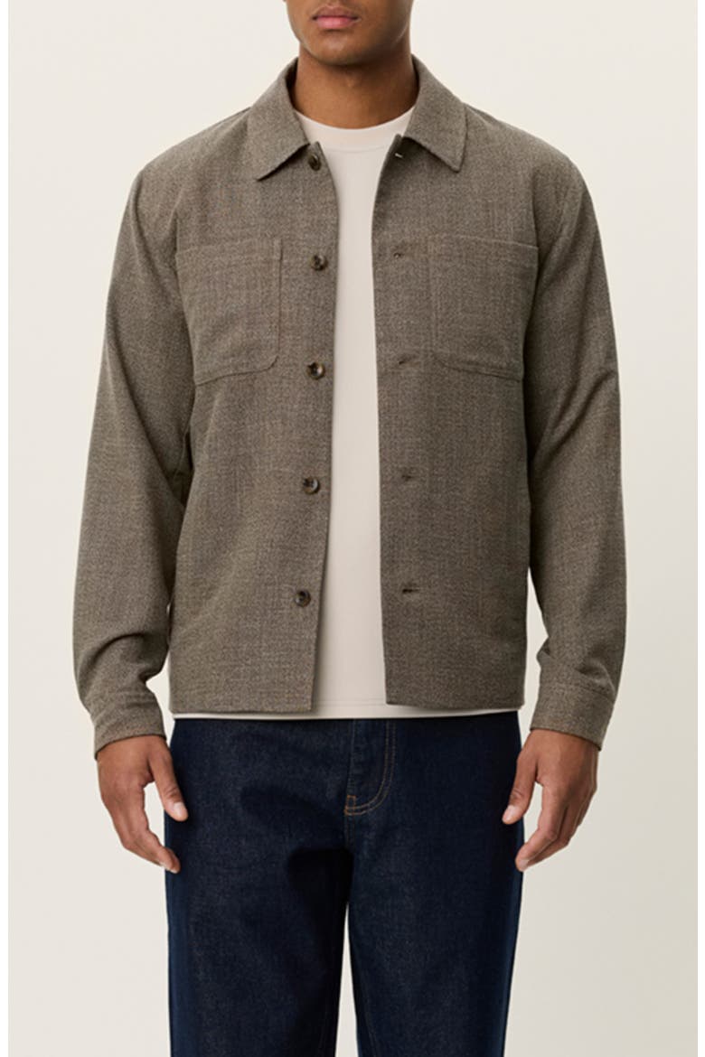 Marseille Mélange Shirt Jacket, Main, color, TEAK BROWN