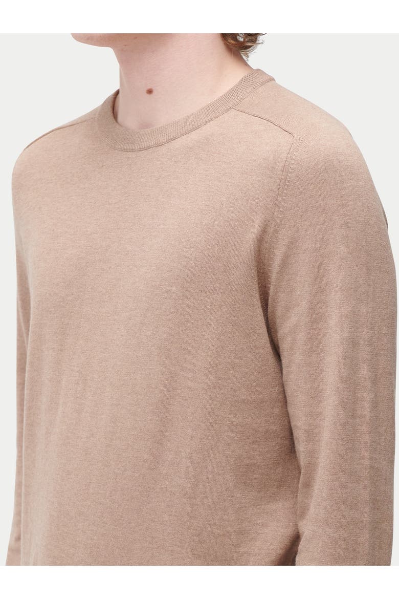 Men's Crewneck Cotton Silk Cashmere Blend Sweater, Alternate, color, timber wolf