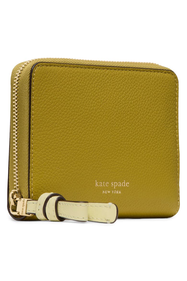 small loop colorblock pebbled leather zip wallet, Alternate, color, LAUREL LEAF