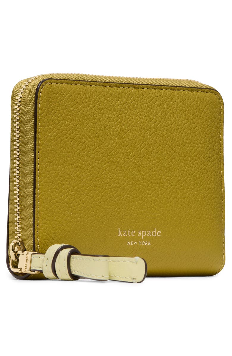 Kate Spade New York small loop colorblock pebbled leather zip wallet, Alternate, color, Laurel Leaf