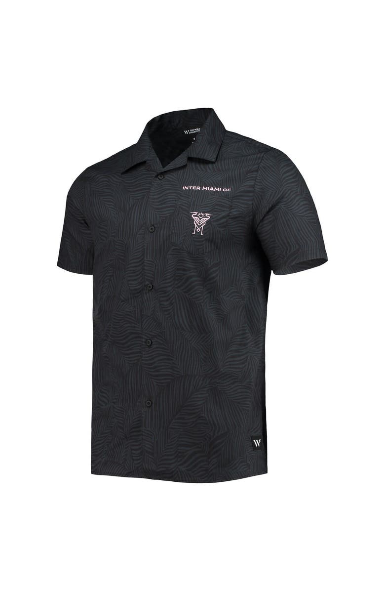 THE WILD COLLECTIVE Men's The Wild Collective Black Inter Miami CF Abstract Palm Button-Up Shirts, Alternate, color, 