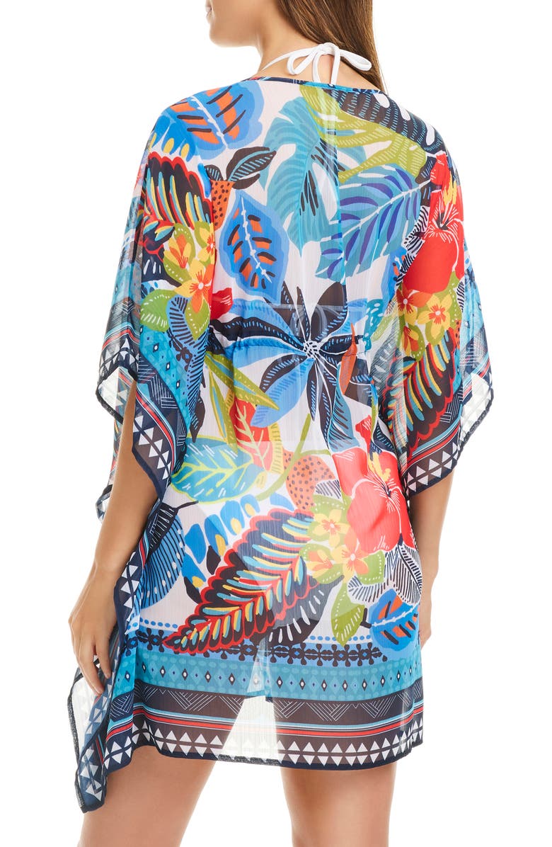 BLEU by Rod Beattie Floral Cover-Up Caftan, Alternate, color, Blue Multi
