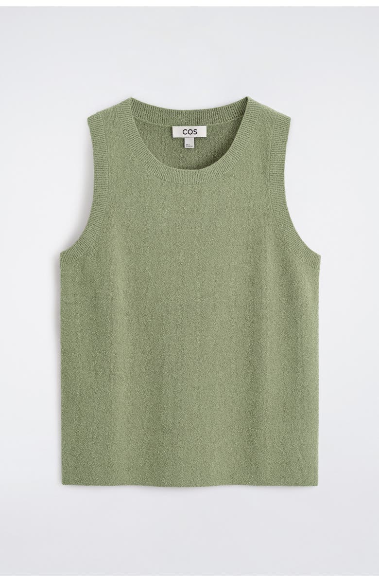 COS Bouclé-knit Tank Top, Alternate, color, Green