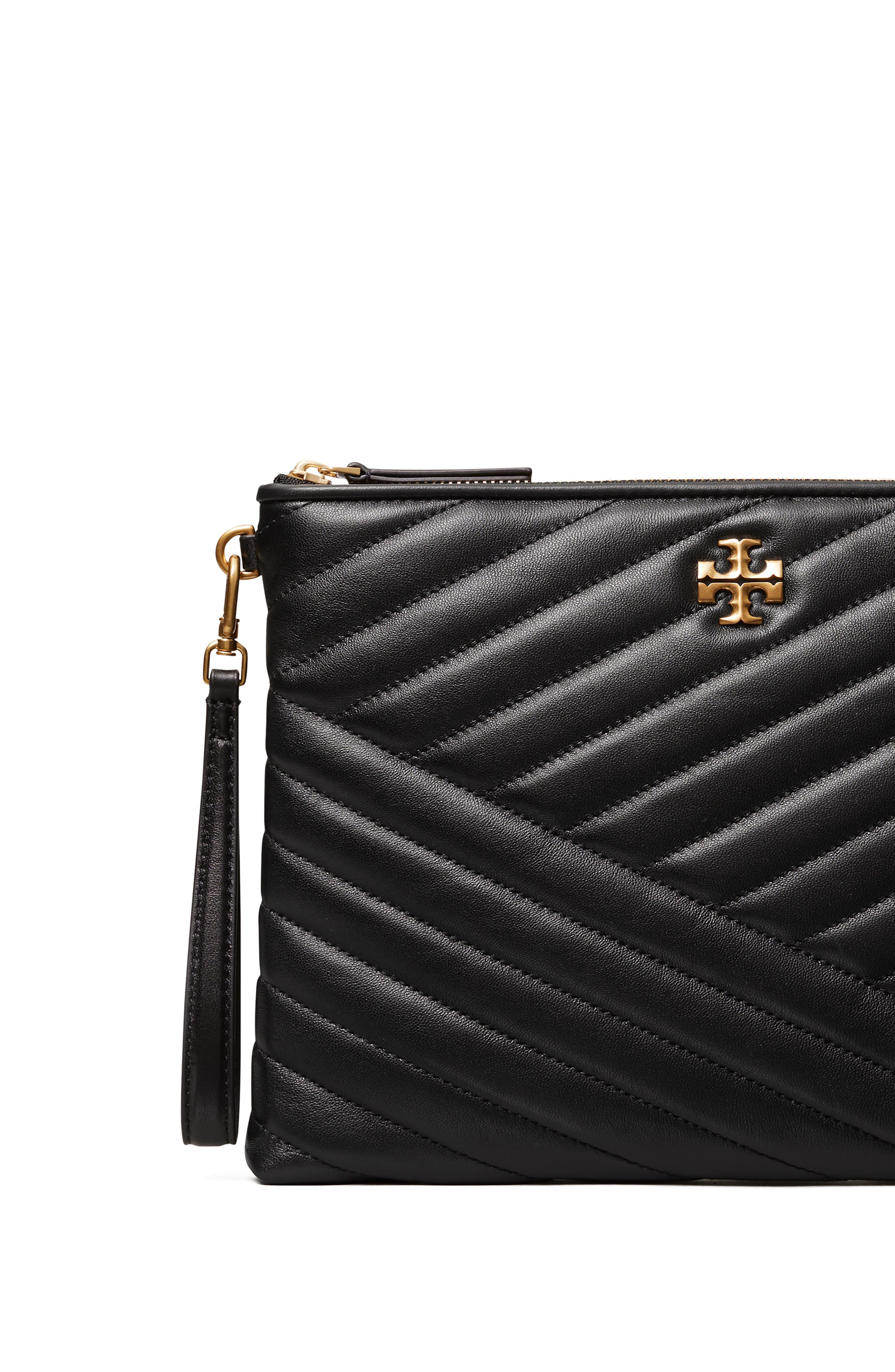 Tory Burch Kira Chevron Quilted Leather Pouch, Alternate, color, 