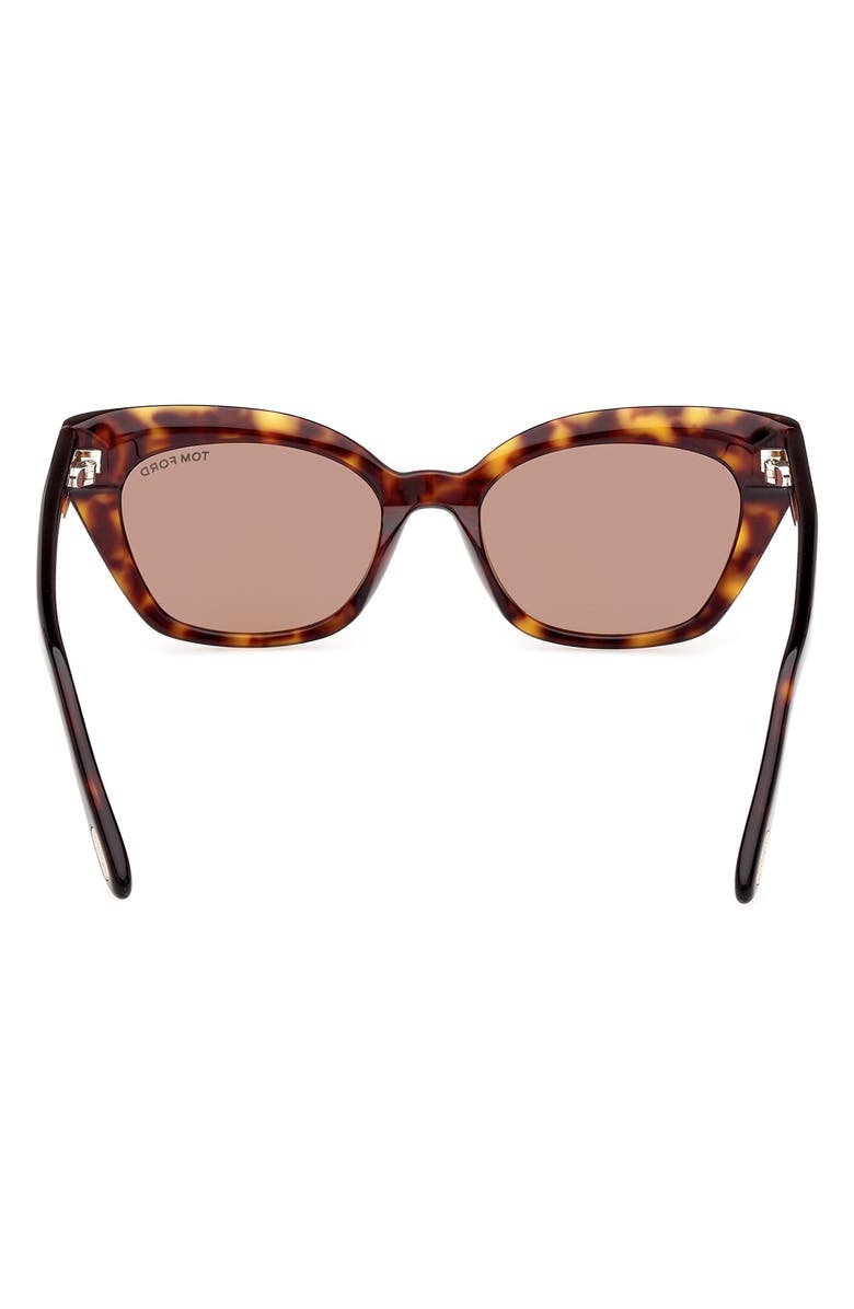 TOM FORD Juliette 52mm Cat Eye Sunglasses, Alternate, color, Dark Havana / Brown