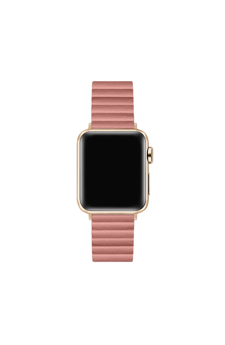 Posh Tech Riley Magnetic Leather Band for Apple Watch, Alternate, color, Pink