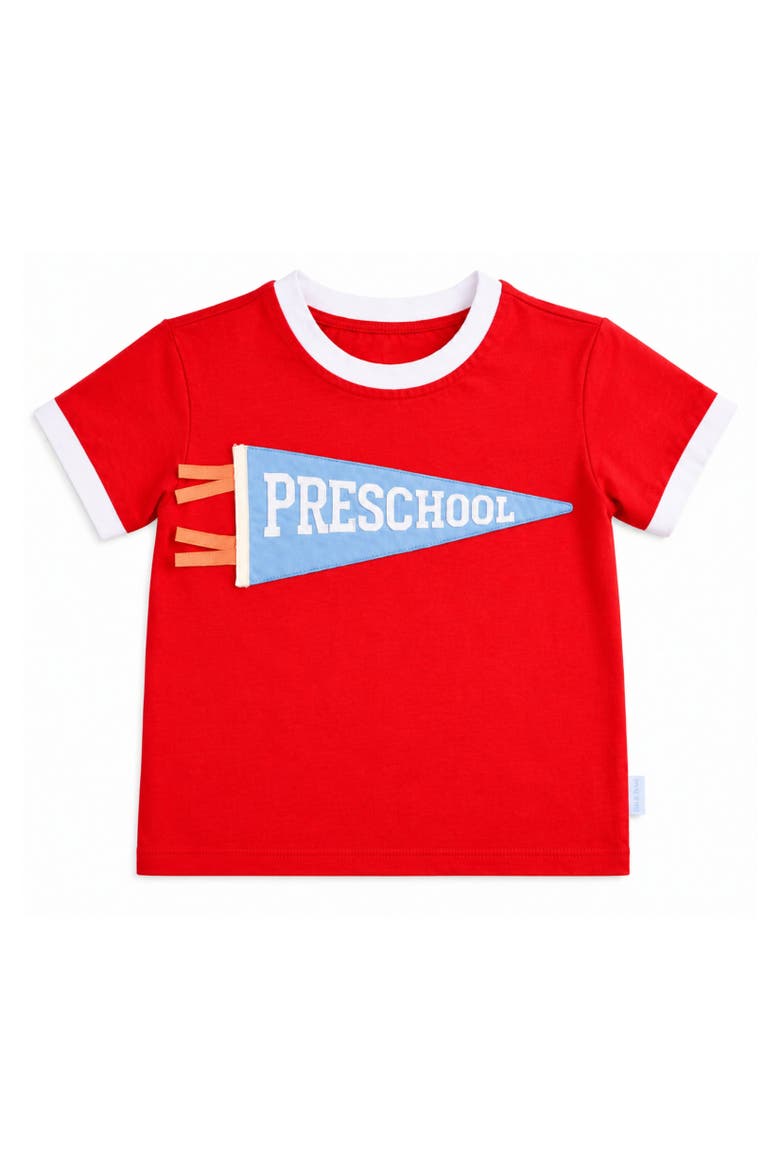 Preschool Crewneck T-Shirt, Main, color, Red/Blue/Orange/White