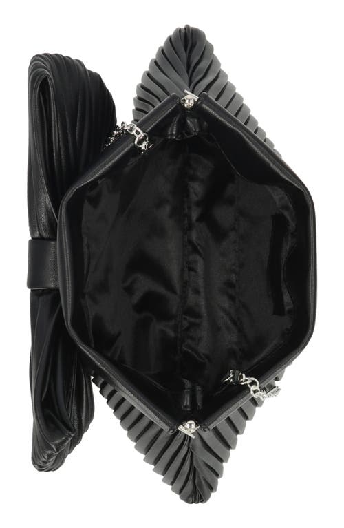 Jessica Mcclintock Vivienne Pleated Bow Faux Leather Clutch