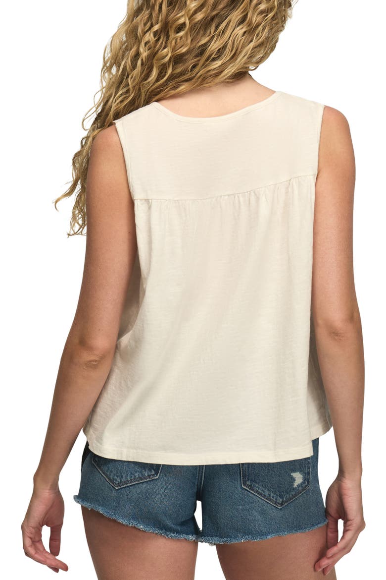 Lace Trim Sleeveless Cotton Blend Top, Alternate, color, WHISPER WHITE