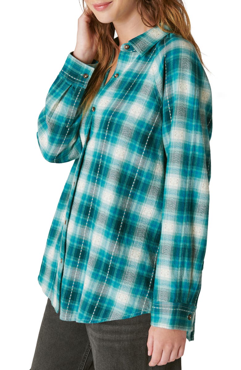 Lucky Brand Oversize Plaid Cotton Button-Up Shirt, Alternate, color, 