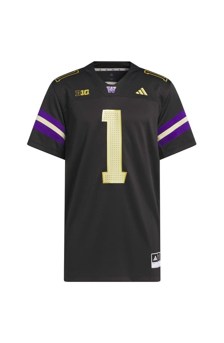 adidas Men's adidas #1 Black Washington Huskies Premier Strategy Jersey, Main, color, Black