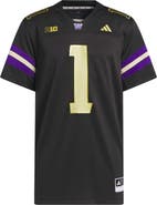 adidas Men's adidas #1 Black Washington Huskies Premier Strategy Jersey