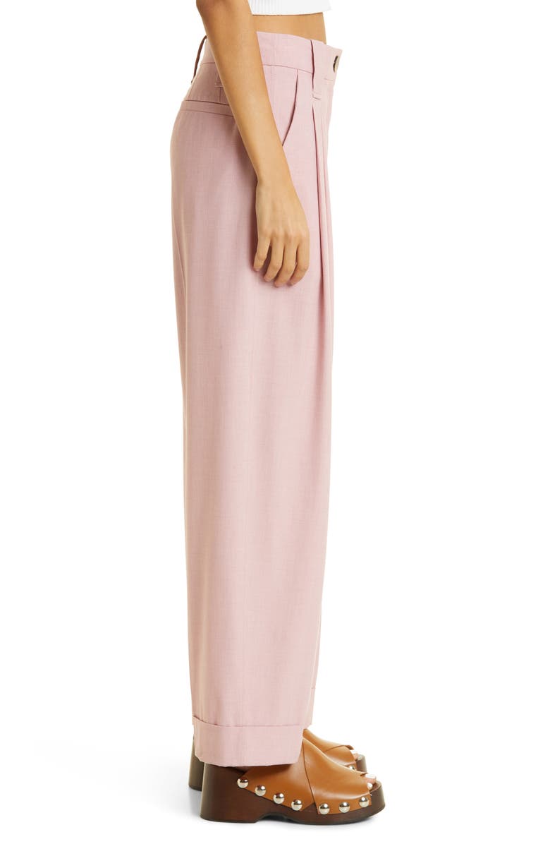 Ganni Drapey Pleated Cuff Trousers, Alternate, color,