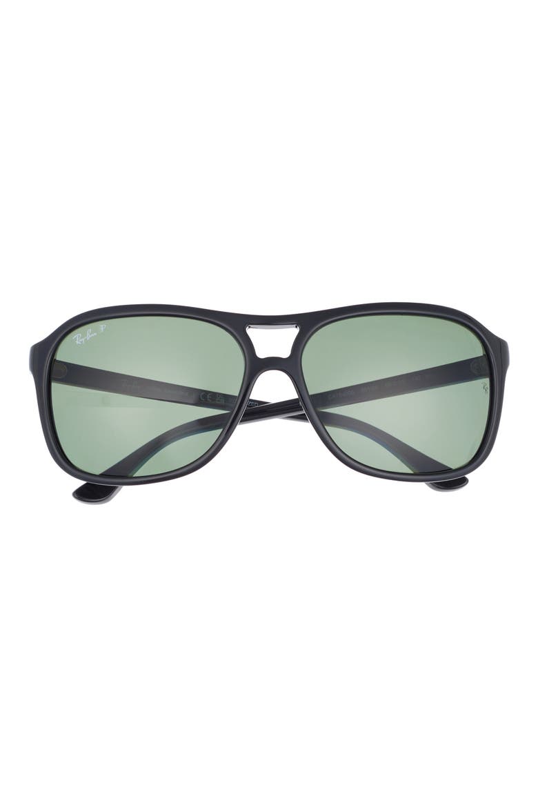 60mm Square Sunglasses, Main, color, BLACK