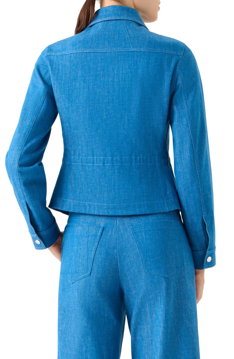 Akris Hugh Stretch Denim Cargo Jacket, Alternate, color, Twilight