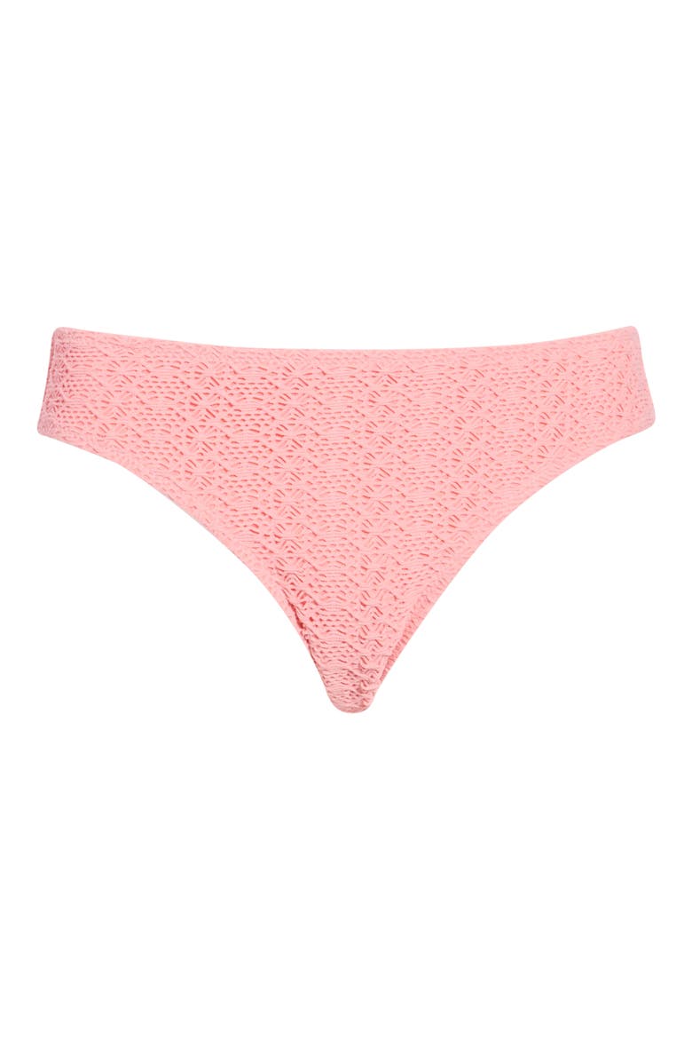 Net Overlay Hipster Bikini Bottoms, Alternate, color, PETAL PINK