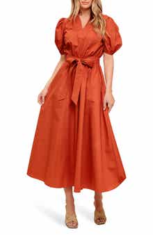 FLYING TOMATO Cotton Midi Dress