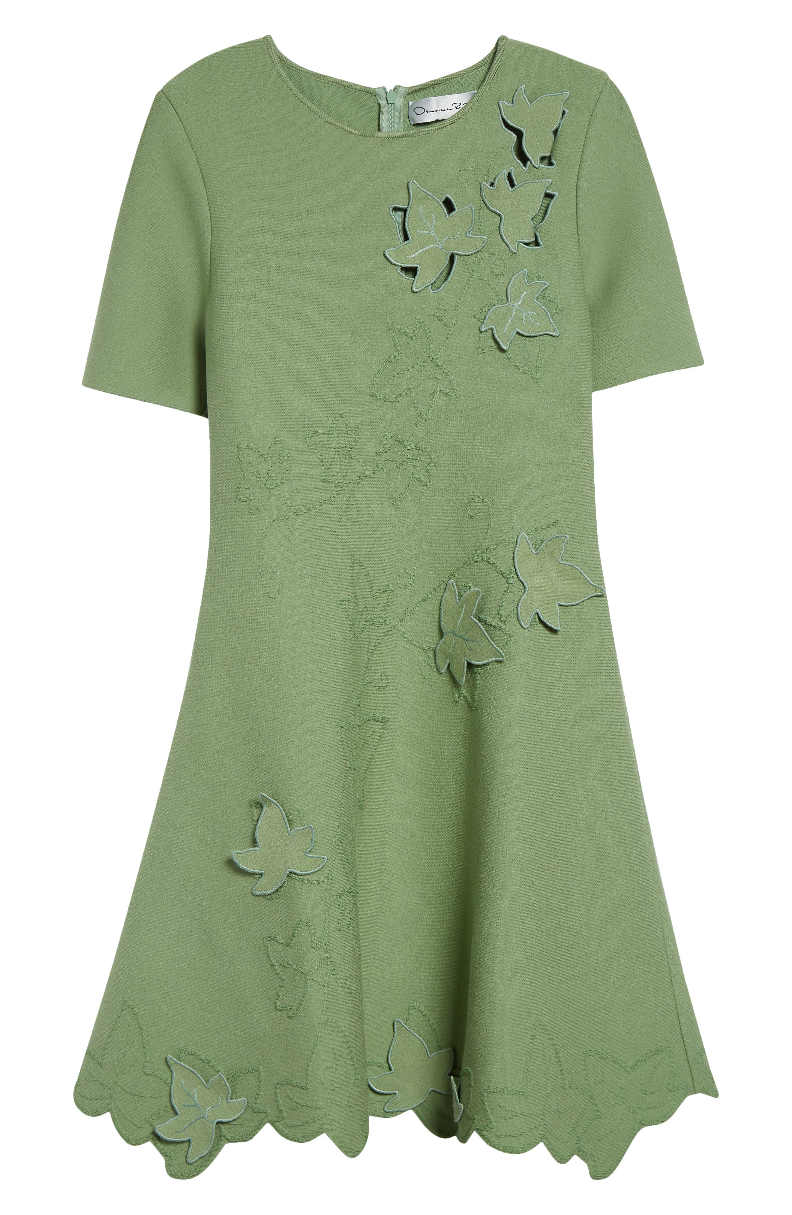 ivette jacquard fit and flare dress in green Adaline Jacquard Fit And Flare Dress