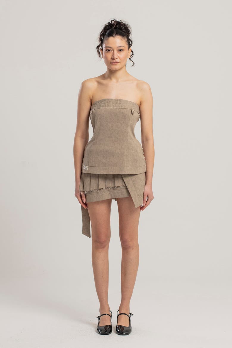 Linen Blend Strap Top, Alternate, color, BEIGE