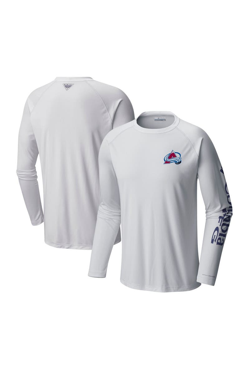 Columbia Men's Columbia White Colorado Avalanche Terminal Tackle Omni-Shade Raglan Long Sleeve T-Shirt, Main, color, White