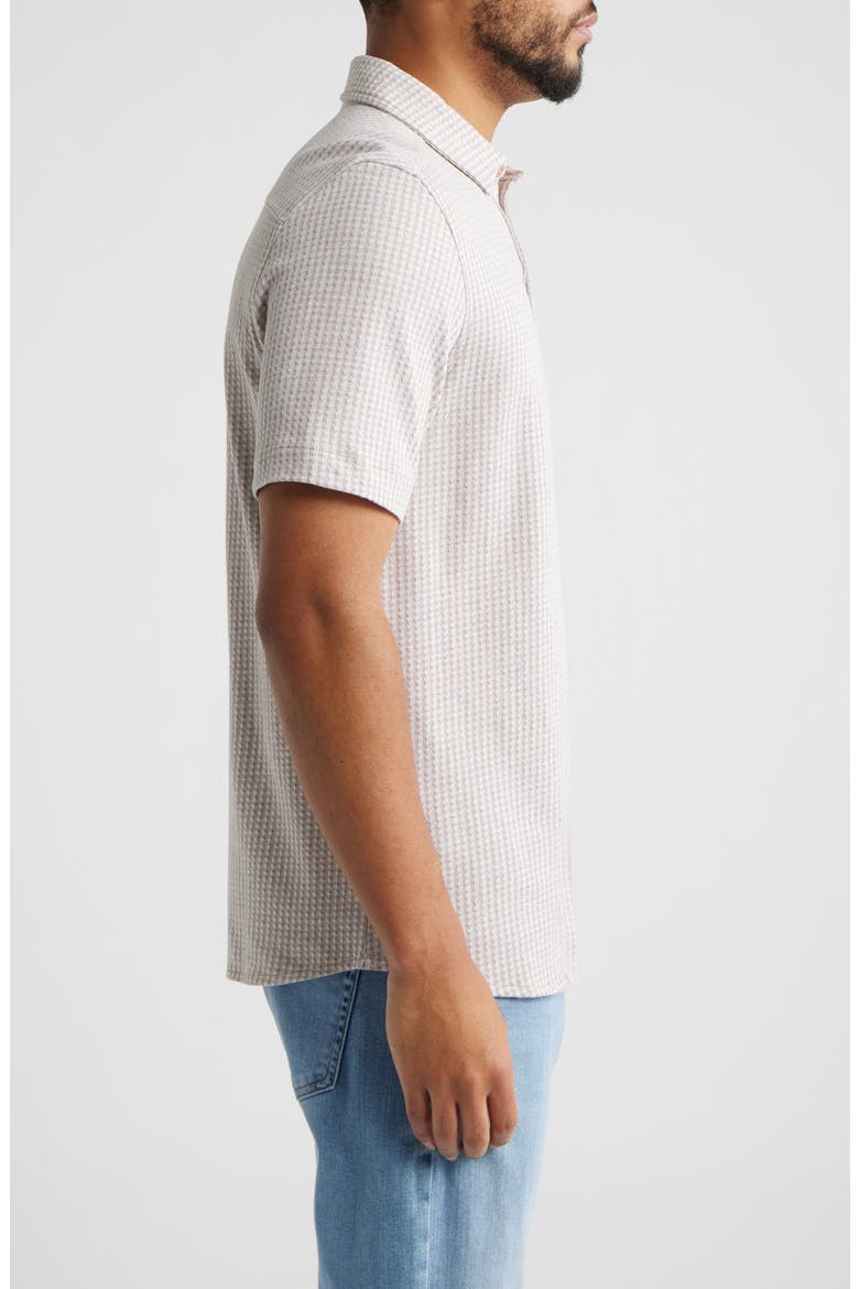Bennett Gingham Short Sleeve Button-Up Shirt, Alternate, color, TAN GINGHAM