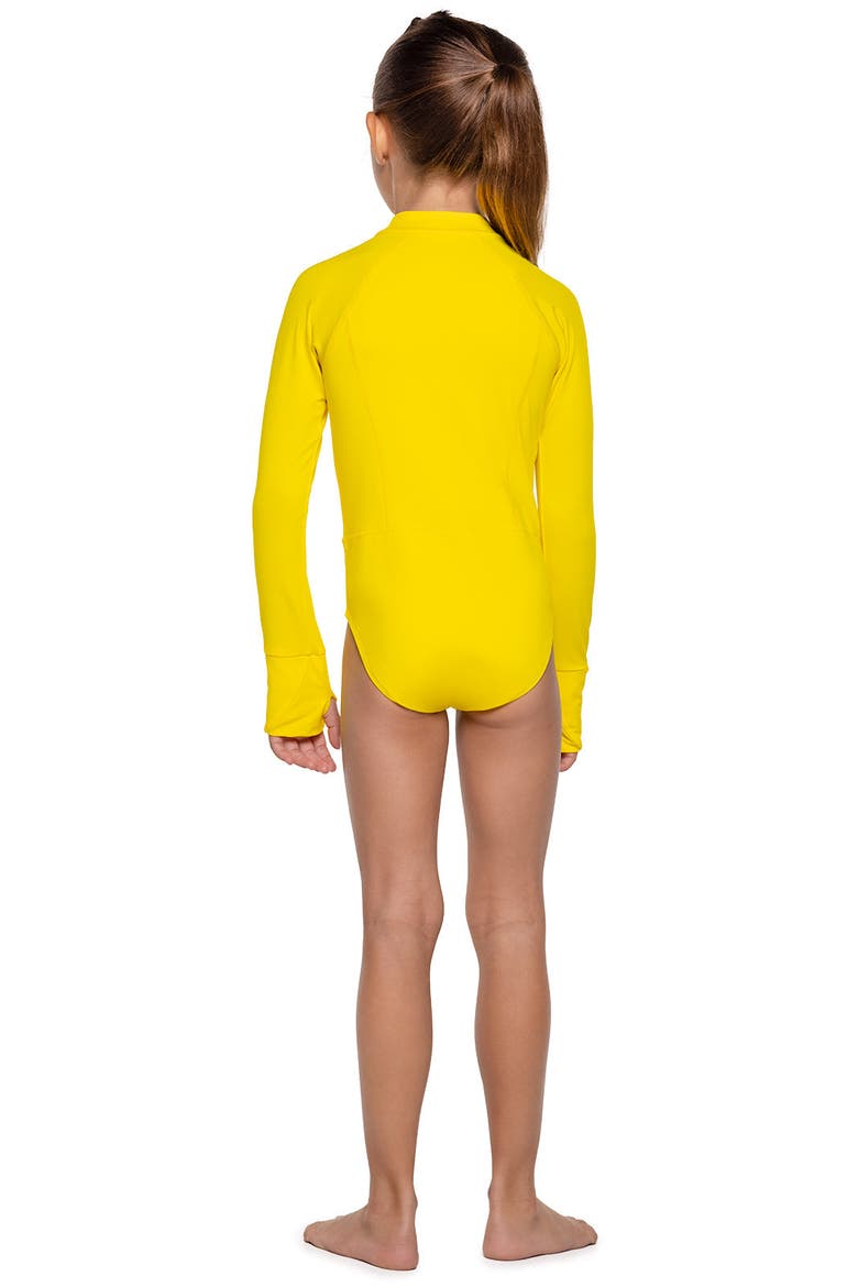 Aricia Koko Long Sleeve Swimsuit, UPF 50+ Sun Protection, Alternate, color, Bold Yellow