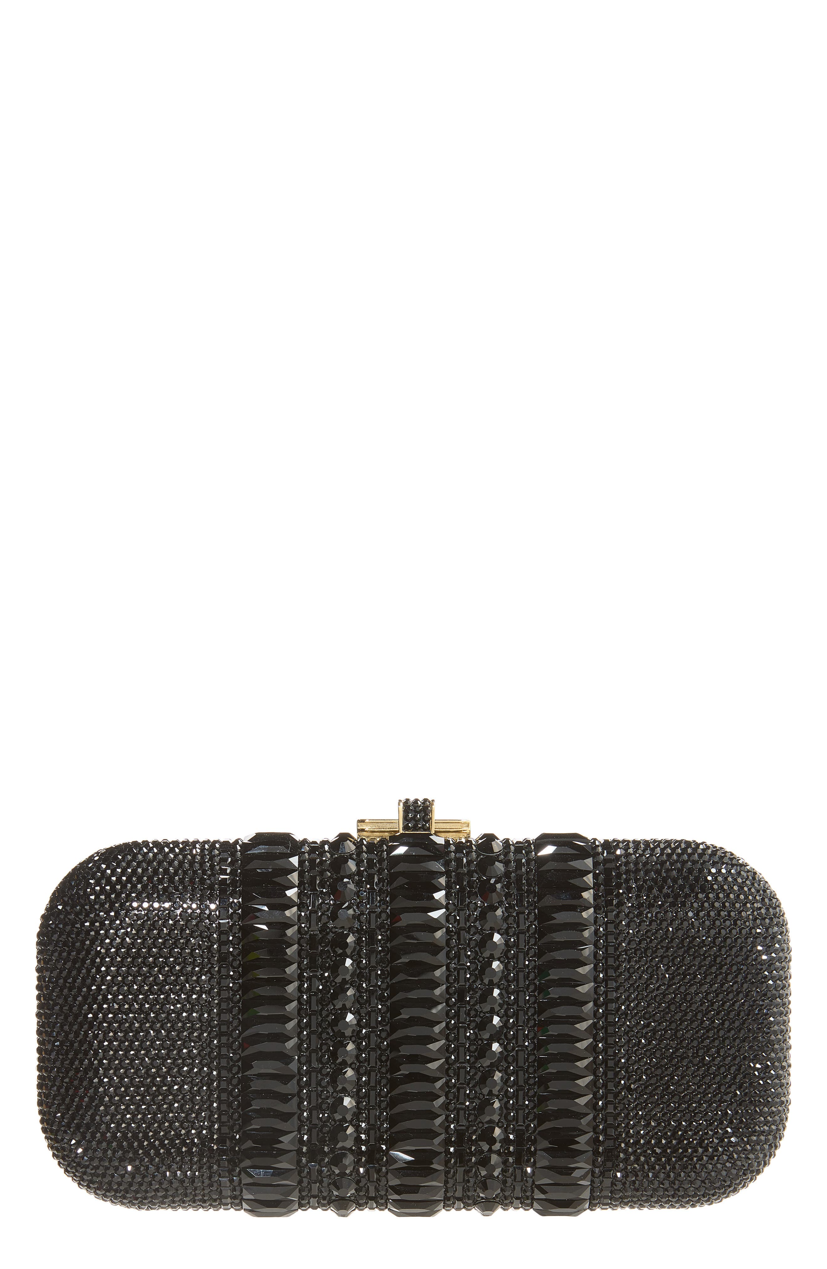Long Slide Crystal Evening Bag, Main, color, CHAMAGNE JET