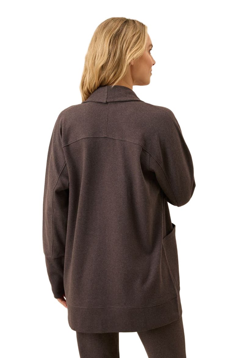 Organic Cotton Airplane Wrap Cardigan, Alternate, color, Chocolate Heather