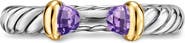 David Yurman Petite Cable Open Ring in Sterling Silver with 14K Yellow Gold, 3.4mm