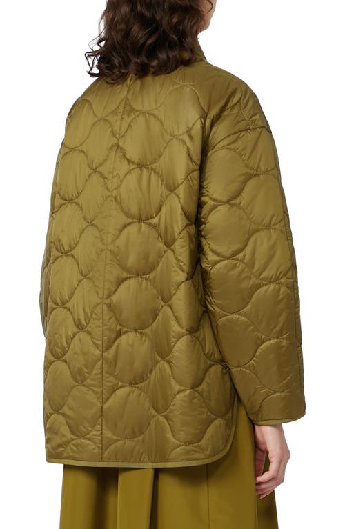 Weekend Max Mara Zante Nylon Quilted Coat In Green