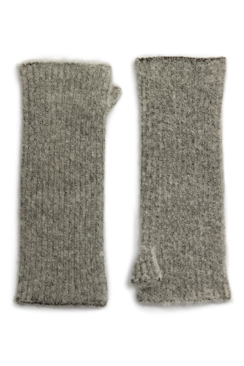 Twisted Fingerless Rib Gloves, Main, color, GREY SILK