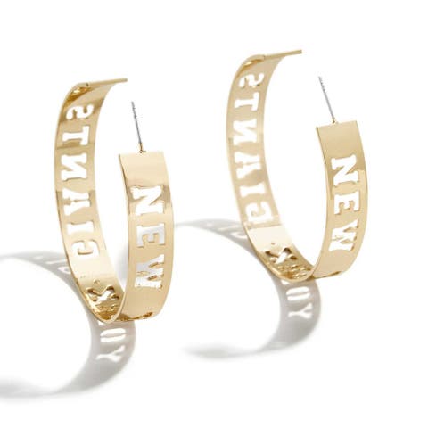 x Baublebar Gold New York Giants Large Cutout Hoop Earrings