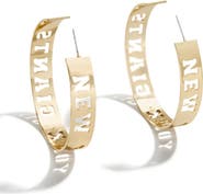 WEAR by Erin Andrews x Baublebar Gold New York Giants Large Cutout Hoop Earrings