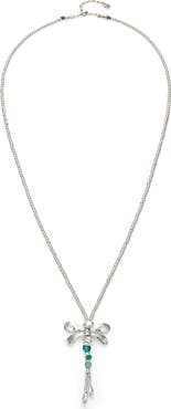 UNODE50 Long Pendant Necklace With a Dragonfly