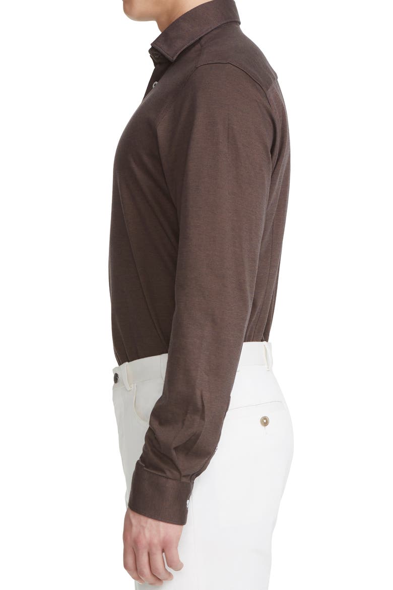 Abbott Knit Button-Up Shirt, Alternate, color, BROWN