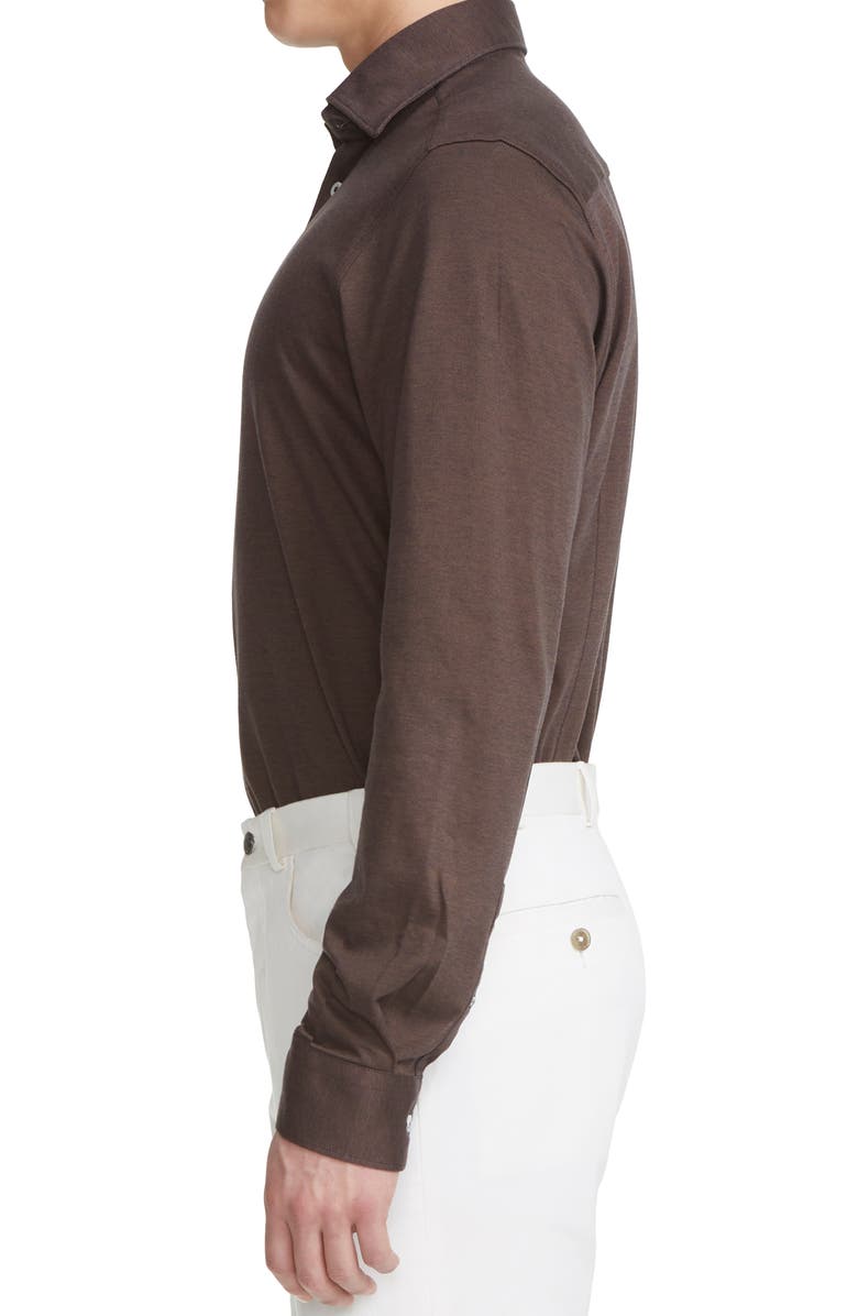 Jack Victor Abbott Knit Button-Up Shirt, Alternate, color, Brown