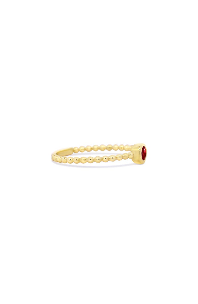 The Lovery Fine Jewelry Gold Beaded Ruby Ring, Alternate, color, 