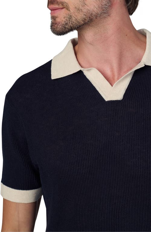 Joe's Club Cotton & Linen Polo In Black