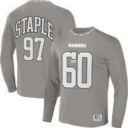STAPLE Men's NFL x Staple Gray Las Vegas Raiders Core Team Long Sleeve T-Shirt
