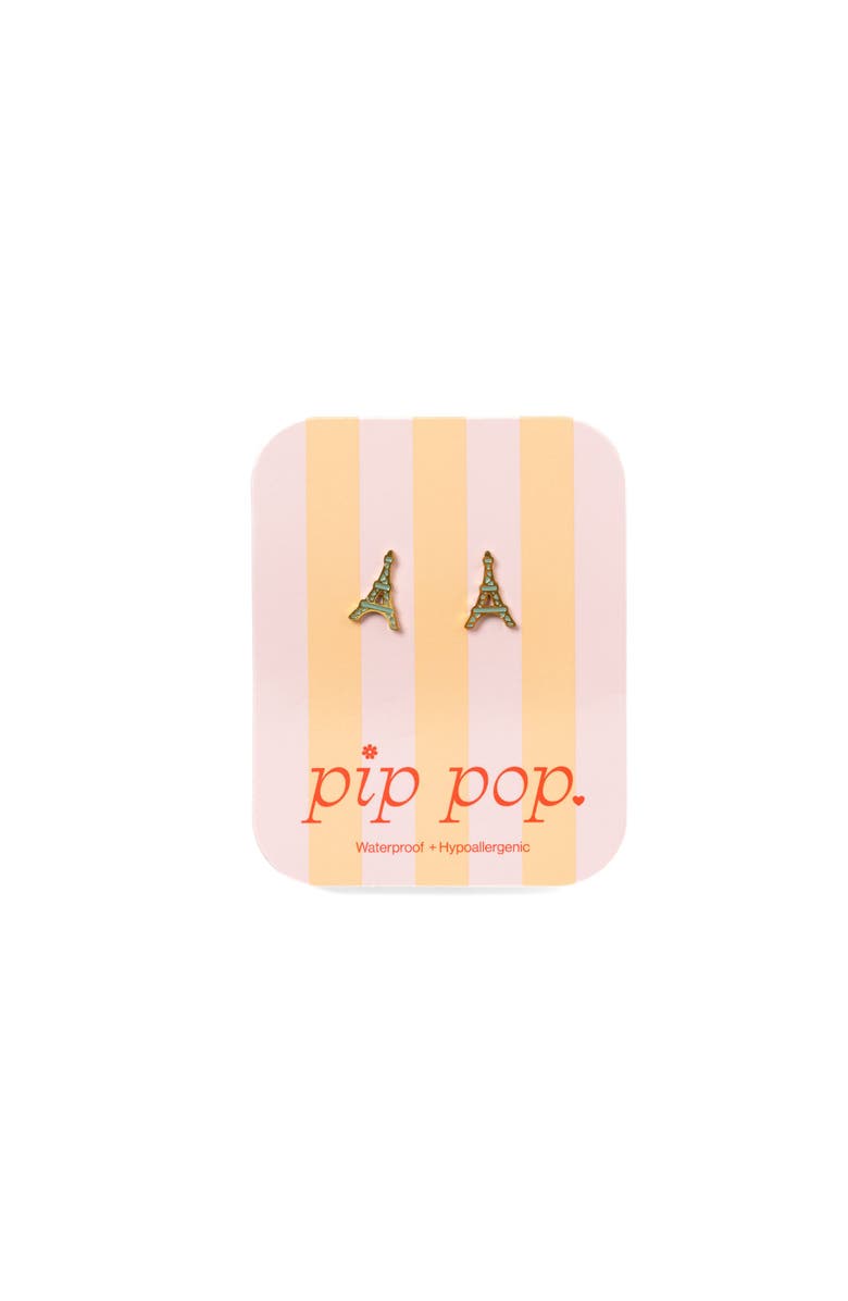 Pip Pop Eiffel Tower Stud Earrings, Alternate, color, Gold