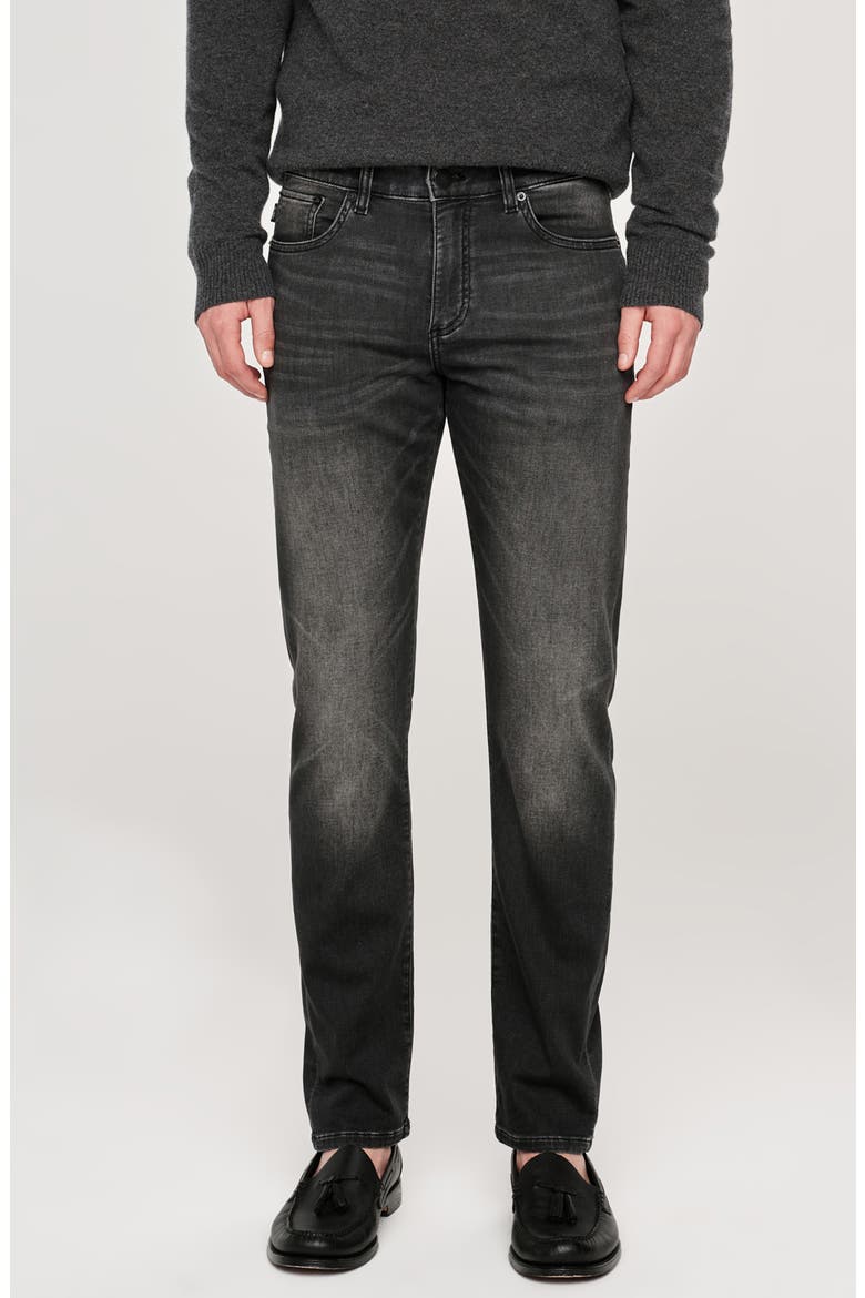 Russell DL Ultimate Knit Slim Straight Jeans, Main, color, WASHED BLACK KNIT