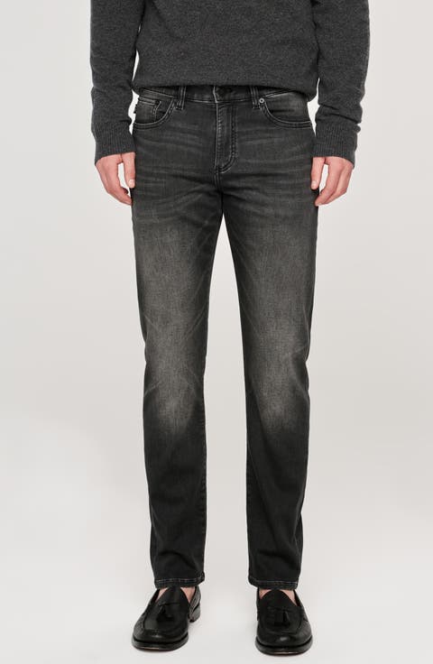 Russell Slim Straight Leg Jeans (Washed Black Knit)