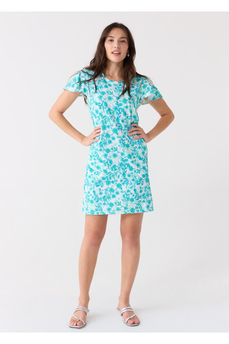 Ruffle Short Sleeve Dress, Main, color, Rosemary Beach