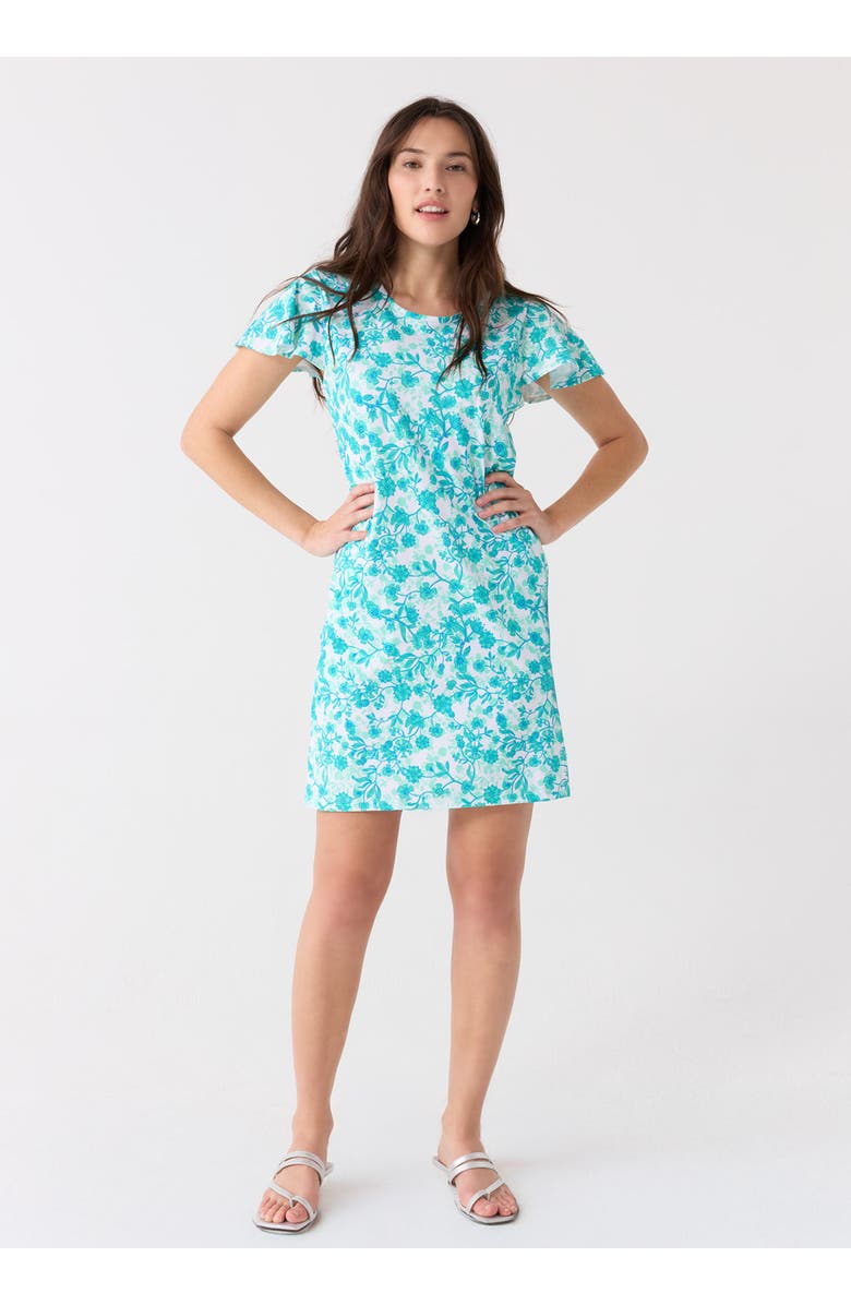 Cabana Life Ruffle Short Sleeve Dress, Main, color, Rosemary Beach