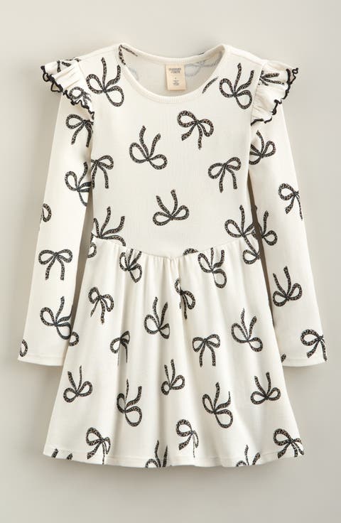 Kids' Ribbed Ruffle Dress