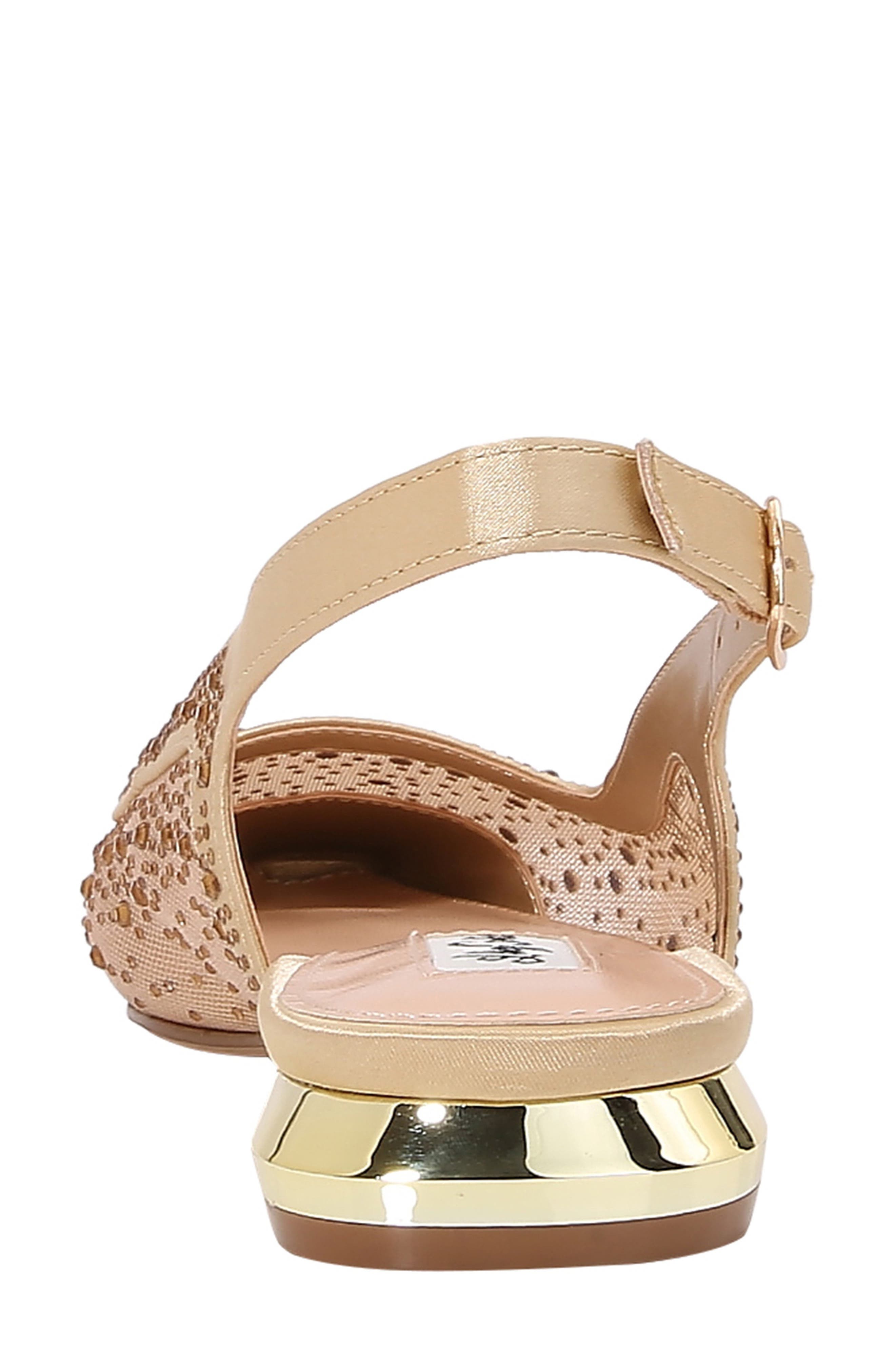 Kar Embellished Slingback Flat, Alternate, color, GOLD