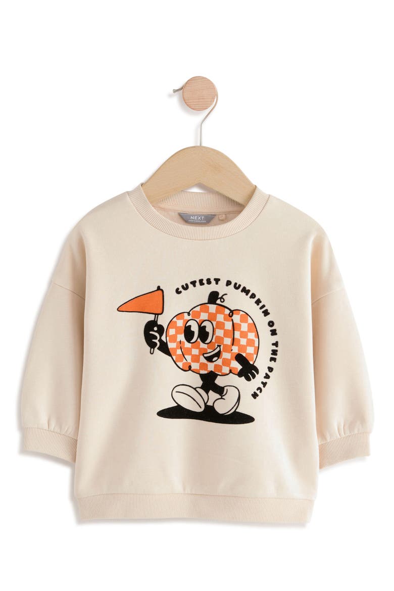 Kids' Halloween Pumpkin Graphic Sweatshirt, Main, color, NEUTRAL