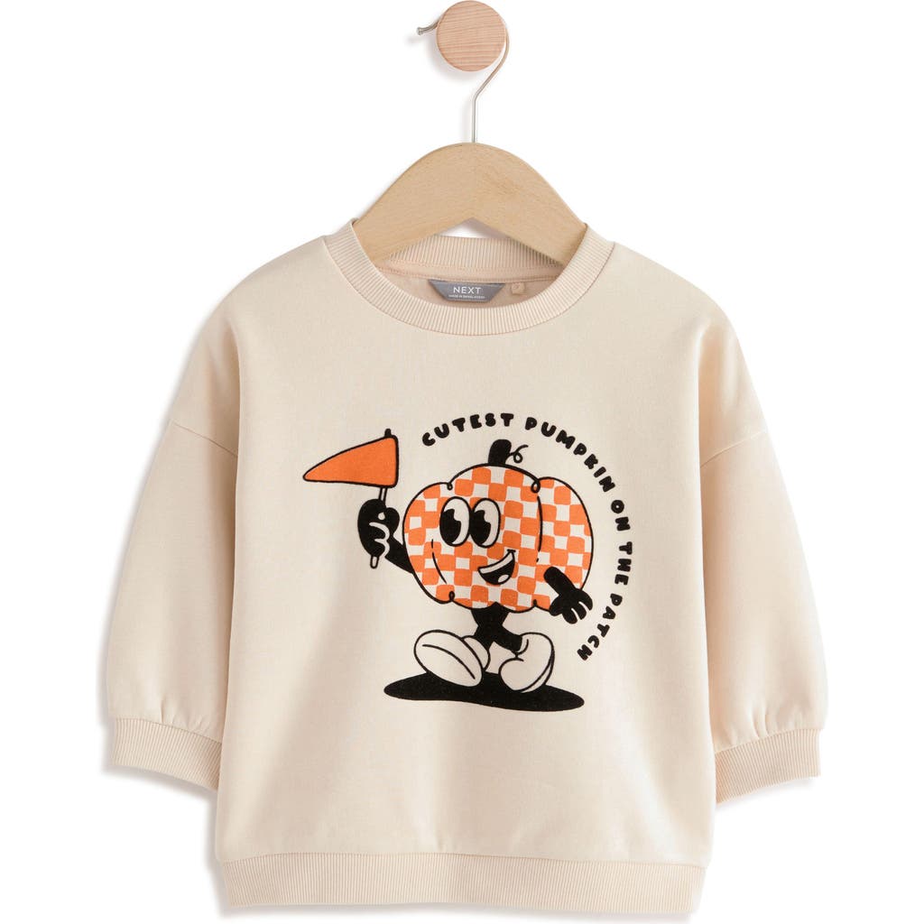 Next Kids' Halloween Pumpkin Graphic Sweatshirt In Neutral