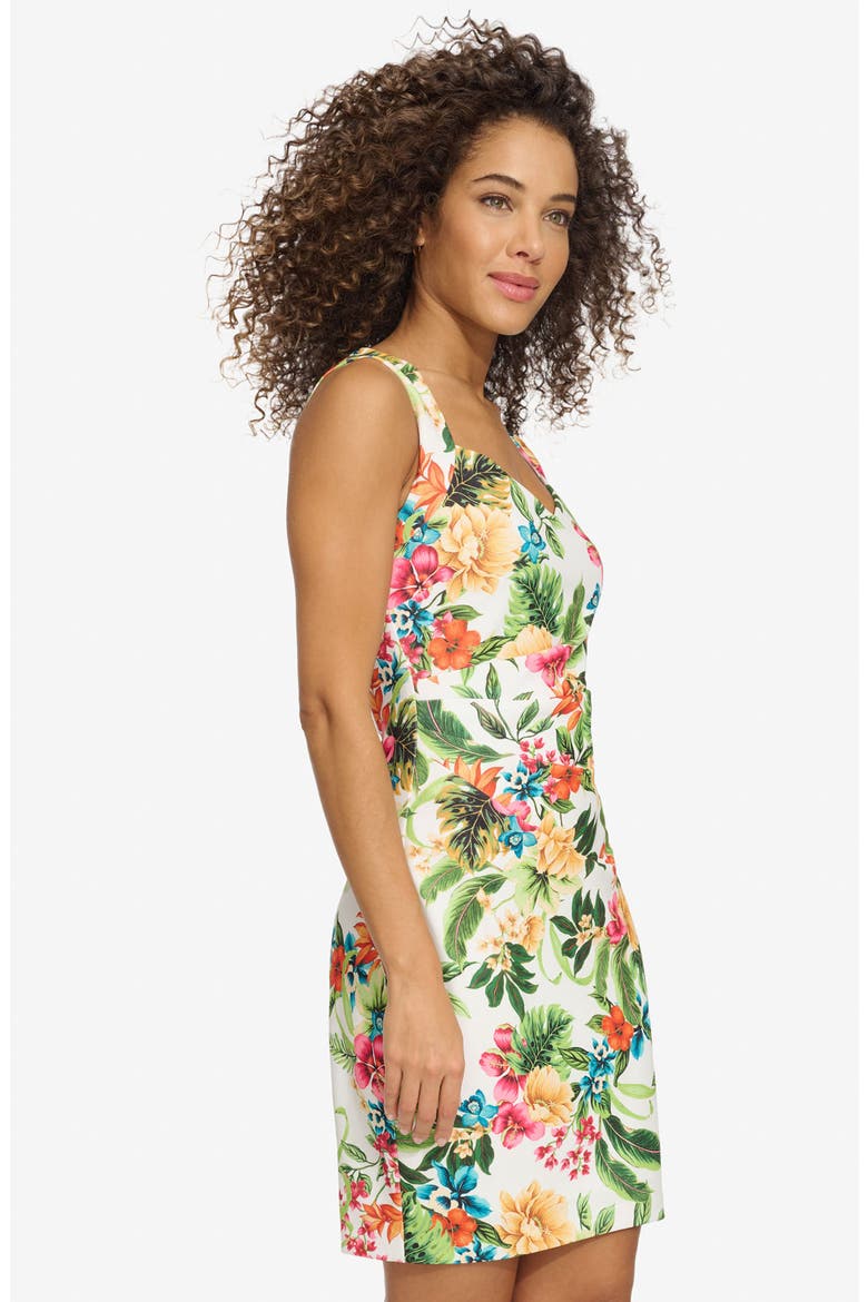 Crepe Print Minidress, Alternate, color, WHITE MULTI