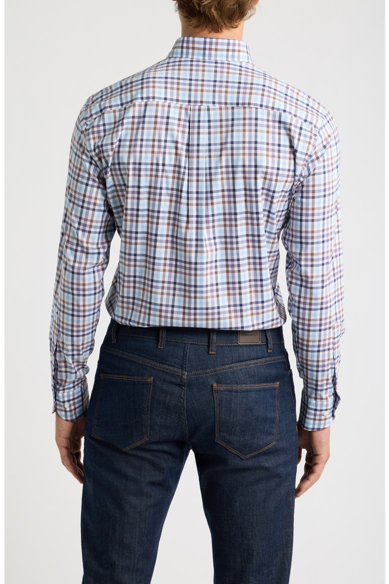 Elliot Checked Stretch Sport Shirt, Alternate, color, COTTAGE BLUE